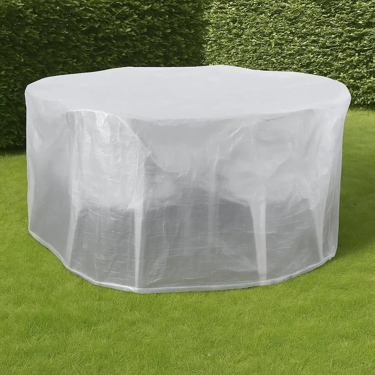 Boni-shop - Schutzhülle transparent runde Sitzgruppe,ca. 200x95