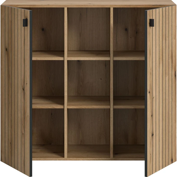 Schuhkommode (B/H/T: 106x96x37 cm) in Evoke Oak Nachbildung – Bild 3