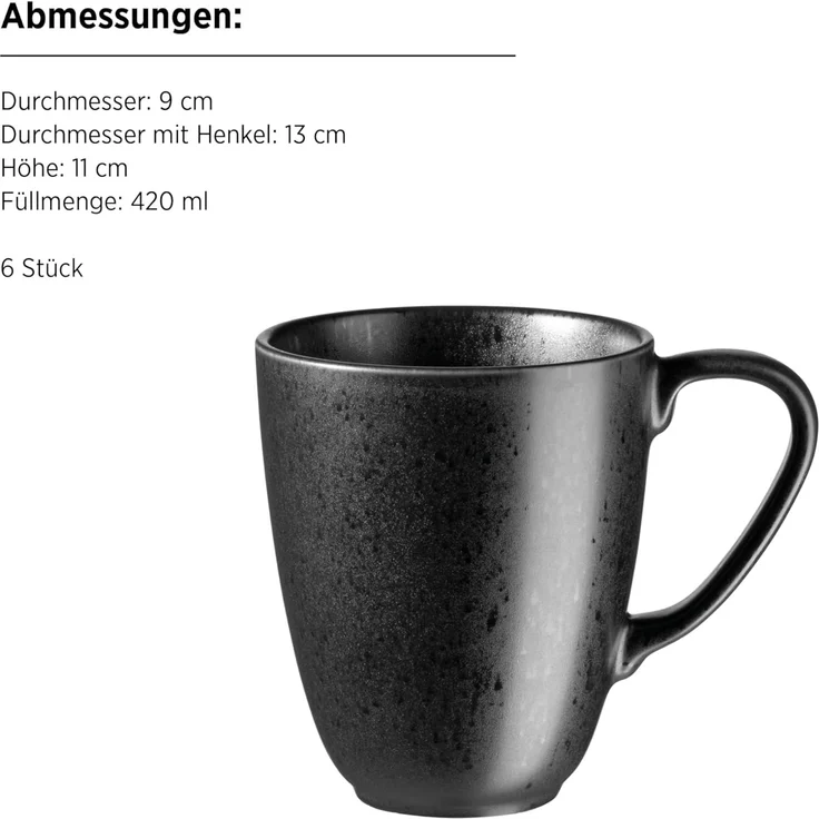 MÄSER Frühstücks-Geschirrset ESSENTIAL, Frühstücks Set, Steinzeug (18-tlg), 6 Personen, Steinzeug, Geschirr-Set, Service – Bild 5