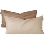 Schiesser Wende-Kissenhüllen Doubleface in feiner Renforcé Qualität im 2er Set (40x80), Made IN Green, Farbe:Sand und Taupe, Größe:40x80 cm