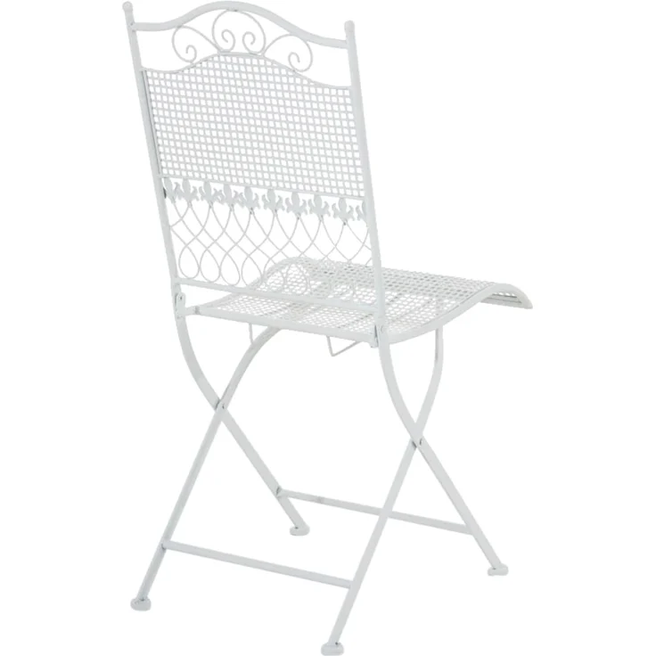 2er Set Gartenstühle DALLAS - Metall Weiß 41x50x91 cm | Gartenstuhl Klappbar Klappstühle Metall Terrassenstuhl Antik Verzierung Stühle Garten Balkon – Bild 5