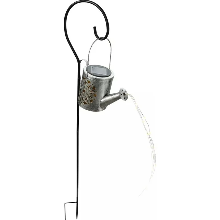 2er Set LED Solar-Steckleuchte, Gießkanne, silber, H 94 cm – Bild 9