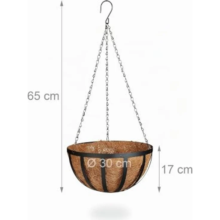 Relaxdays Blumenampel 3er-Set 30 cm – Bild 4