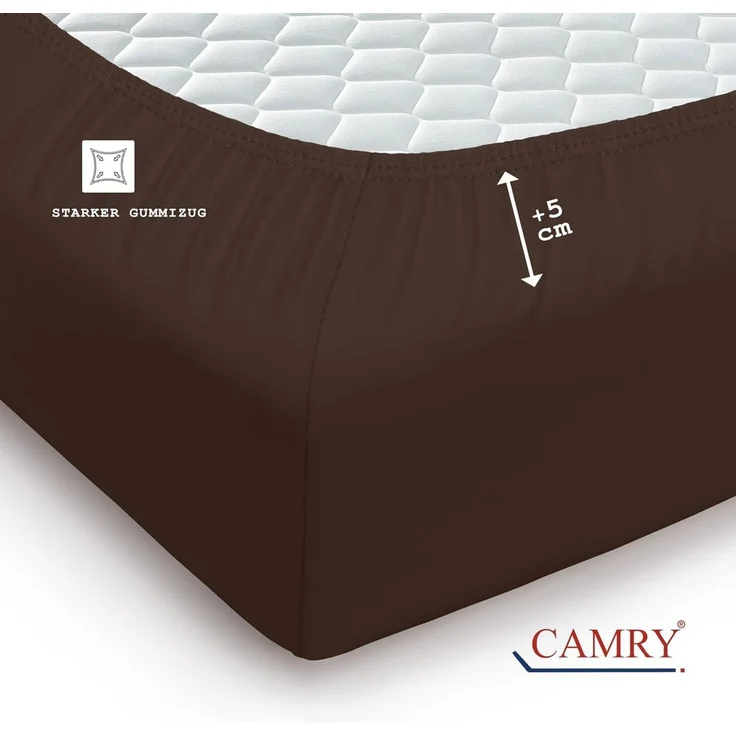 Camry Spannbettlaken CLASSIC Jersey 100% Baumwolle Spannbetttuch atmungsaktiv Gummizug, Jersey Baumwolle, Gummizug: rundum, 100% Baumwolle, alle Matratzenhöhen, atmungsaktiv, pflegeleicht – Bild 4