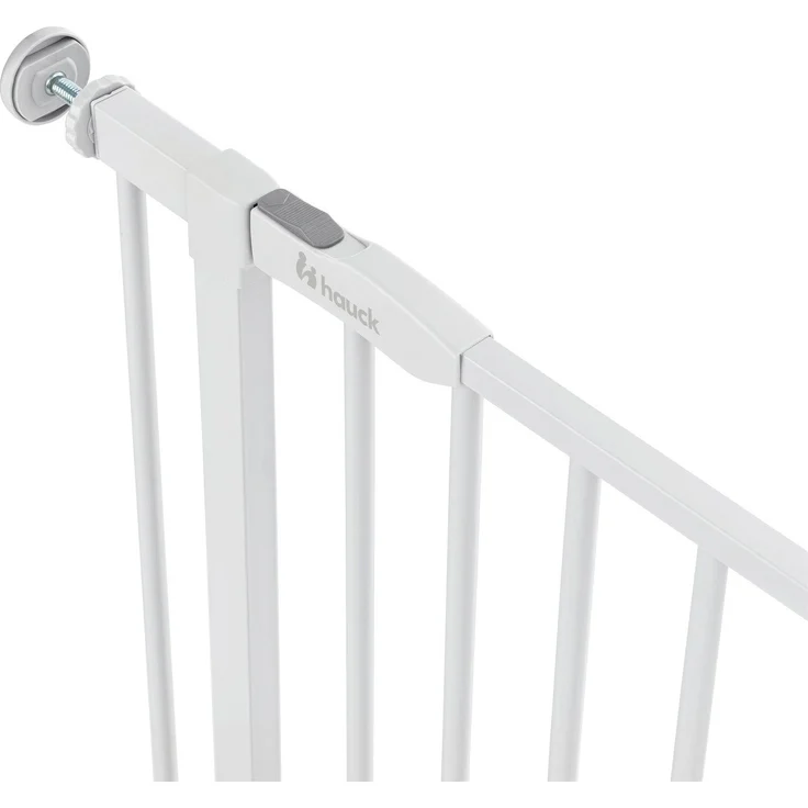 Hauck Treppenschutzgitter Türschutzgitter Open N Stop 2, für Breiten 75-80 cm, ohne Bohren, Einhändiges Beidseitiges Öffnen, Manueller Schließmechanismus, Metall (White) – Bild 3