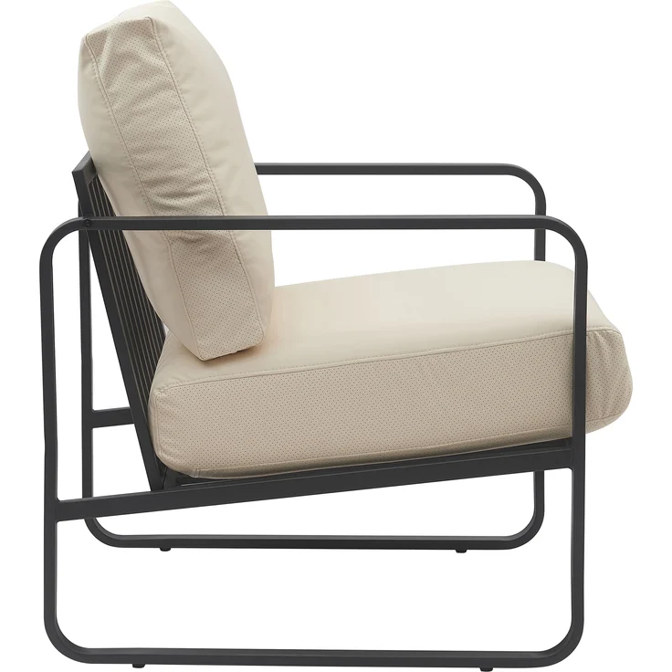 CLP Lounger Manea mit Metallgestell,creme Kunstleder – Bild 4