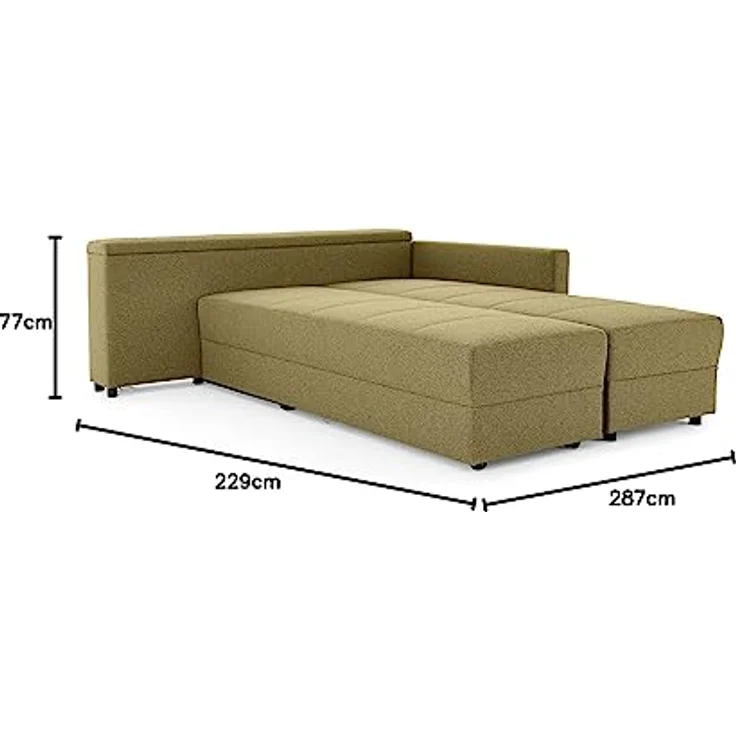 LOOKS by Wolfgang Joop Looks III Designer Sofa mit Boxspringfederung, Ecksofa mit Bettfunktion, braun, 287x229x77 cm – Bild 4