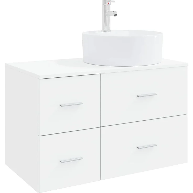 vidaXL Badezimmerschrank-Set 2 stk. Weiß 79,5 x 44,5 x 82 cm 3403984 – Bild 2