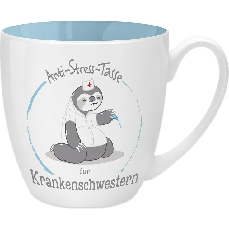 GRUSS & CO Anti-Stress-Tasse Motiv "Krankenschwester" | Tasse mit Spruch, 45 cl, New Bone China | Geschenk Danke | 45494
