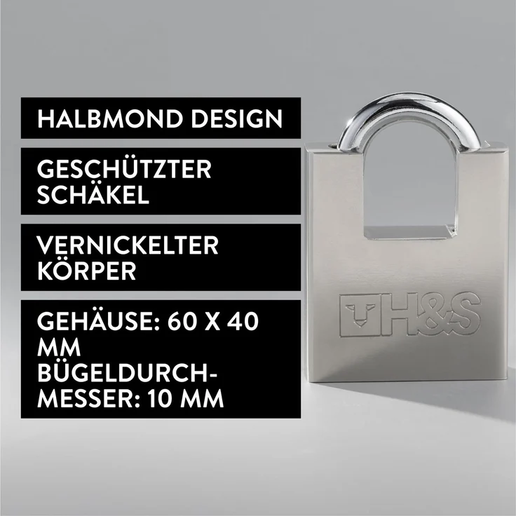 H&S Kindersicherung Robustes Vorhängeschloss für Lager, Container, Garage – Bild 3