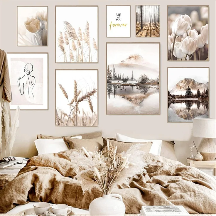 Poster 3er Set Vintage Schlafzimmer Wohnzimmer Deko Stil A 50 x 70 cm – Bild 2