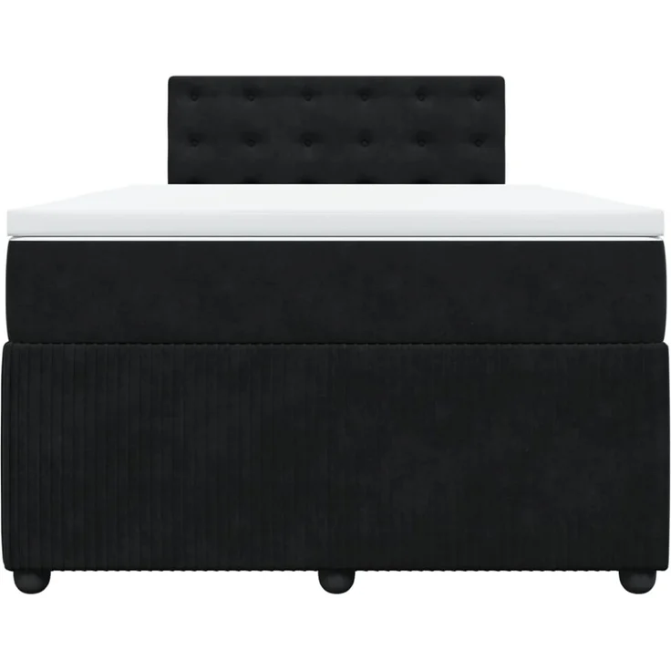 vidaXL Boxspringbett mit Matratze Schwarz 120x190 cm Samt 3290000 – Bild 6