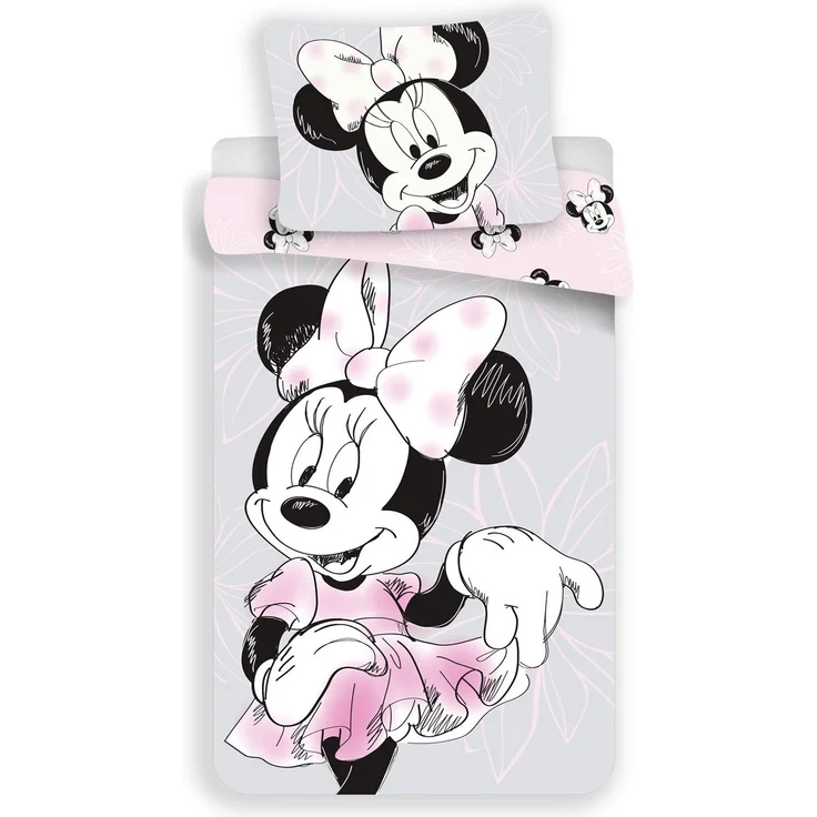 Disney Minnie Mouse Baumwoll-Bettwäsche 140x200 cm Deckenbezug + 70x90 cm Kissenbezug mit Reißverschluss – Bild 3