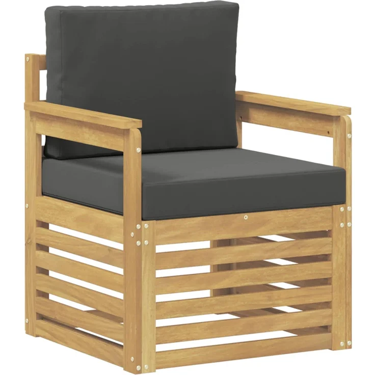 vidaXL 2 Stück Outdoor-Sofagarnitur Polyester Weiß und Anthrazit 3439084 – Bild 2
