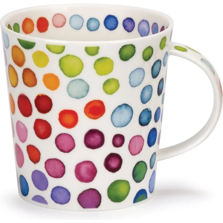 DUNOON Becher Cairngorm Hot Spots 0,48l Fine Bone China Porzellan 480 ml Tasse Moderne Kaffeetasse mit farbenfrohem Design | Großes Fassungsvermögen | Hochwertige Qualität