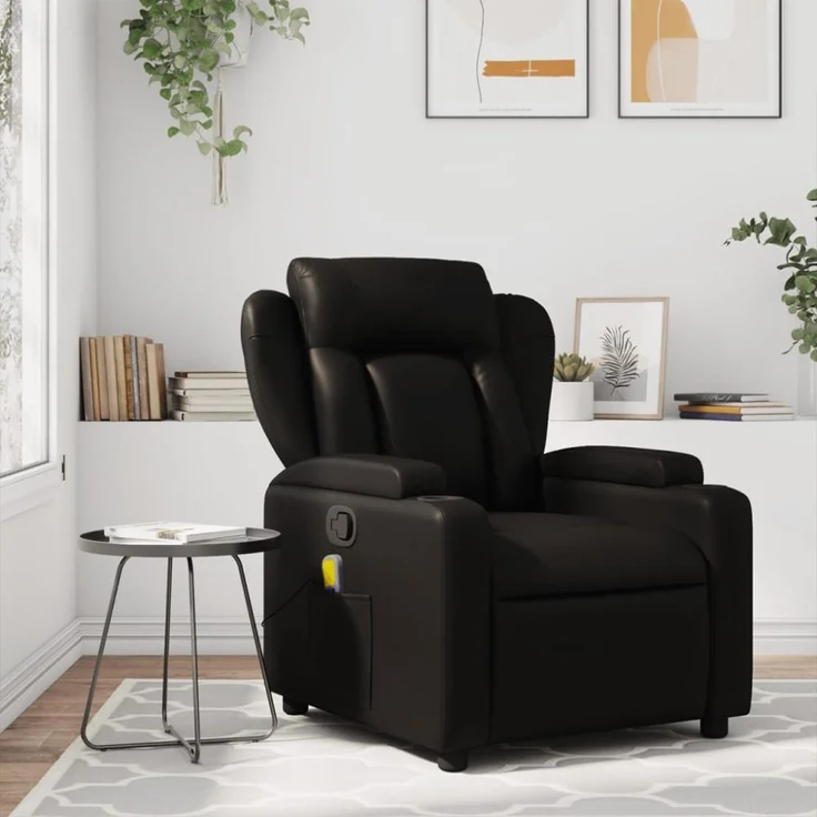 vidaXL Massagesessel Schwarz Kunstleder 372434 – Bild 1