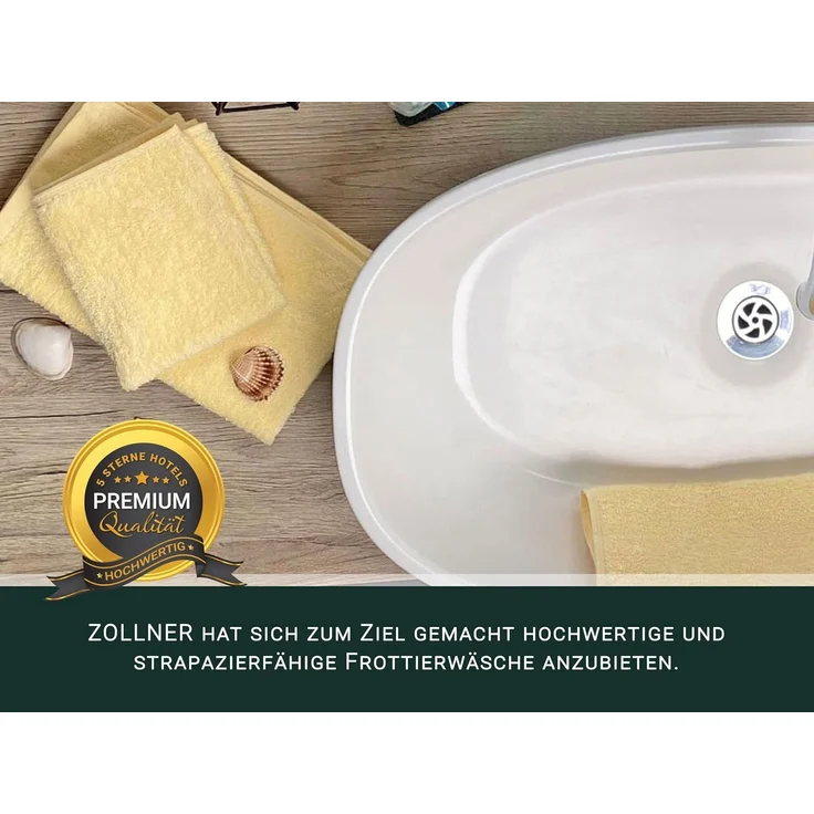 ZOLLNER Gästehandtücher 10er Set, Baumwolle, 30x50 cm, gelb – Bild 5