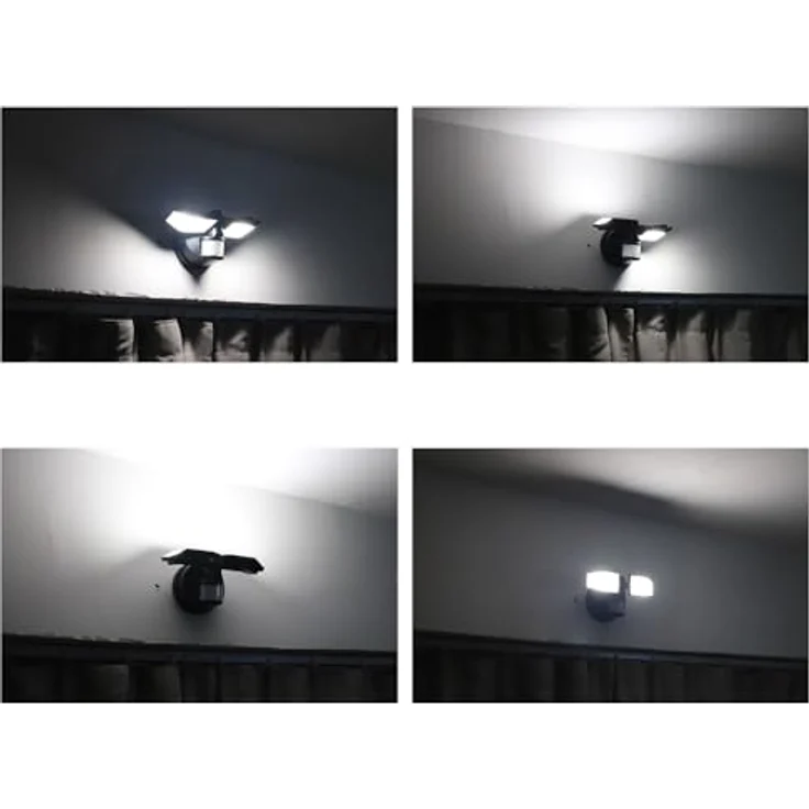 Northpoint LED Wandstrahler Bewegungsmelder 2 Fluter-Köpfe Schwenkbar Batterie 400L – Bild 6
