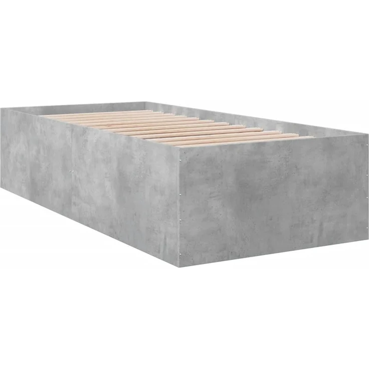 vidaXL Bettgestell Betongrau 90x200 cm Holzwerkstoff 3280968 – Bild 5