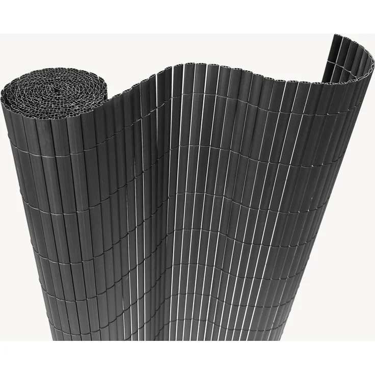 PVC Sichtschutzmatte Cefalu 100x400 cm 16mm Anthrazit [casa. pro] – Bild 4