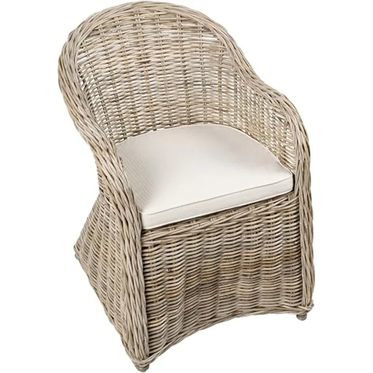 Gartensessel 2er Set mit Auflagen SUSUA II Rattan Natürlich – Bild 7