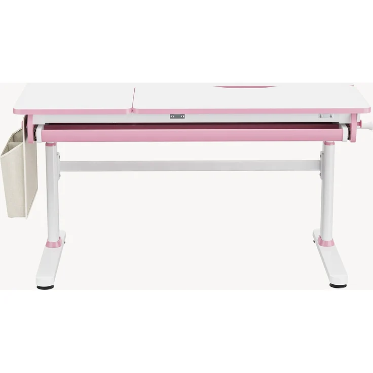 Höhenverstellbarer Kinderschreibtisch Kuosa 120x60 cm Pink/Weiß [en. casa] – Bild 4