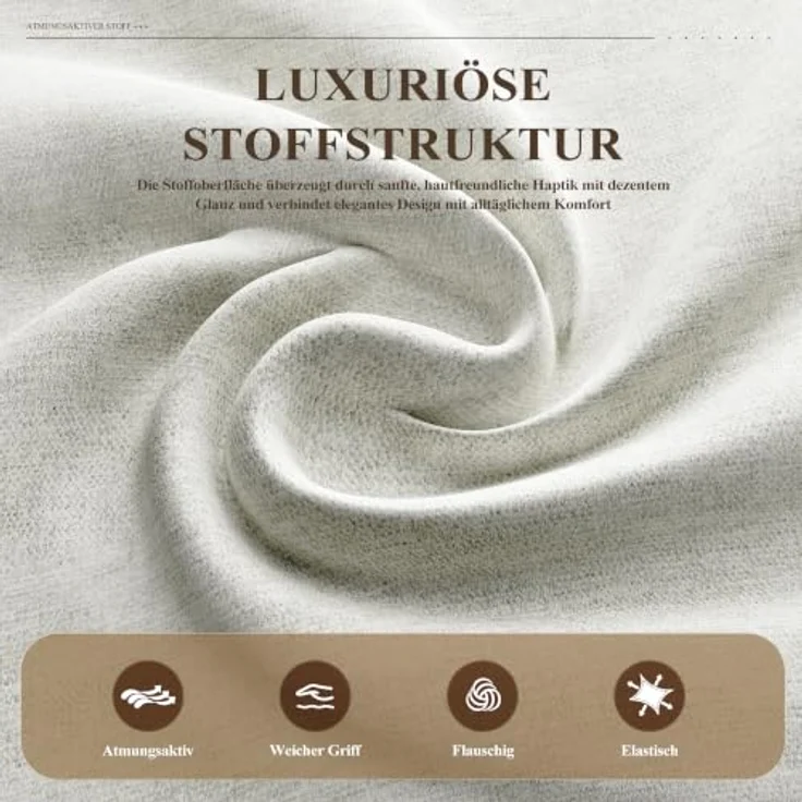 MALOL Esszimmerstühle 2er Set, Gepolsterte Stühle Esszimmer, Küchenstühle, Esstisch Stühle mit geschwungener Rückenlehne & Metallfüßen, moderne Stoffstühle für Küche, Wohnzimmer und Gastronomie, Beige – Bild 8