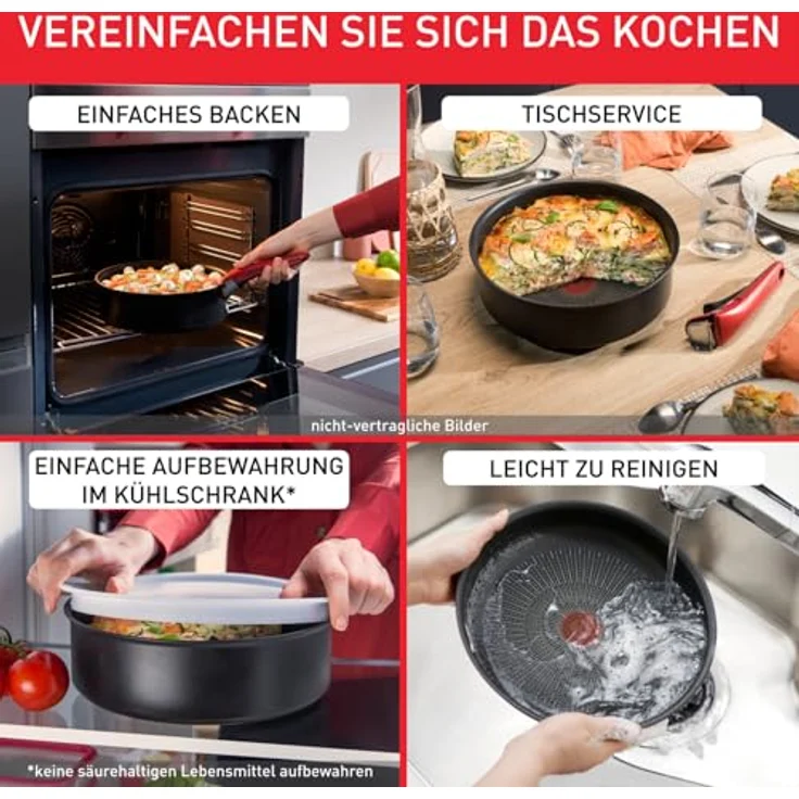 Tefal Ingenio Easy On 20-teiliges Topf und Pfannenset abnehmbarer Griff, stapelbar, platzsparend, Töpfe und Pfannen mit Antihaftversiegelung, einfache Handhabung und Reinigung, L15994 – Bild 5