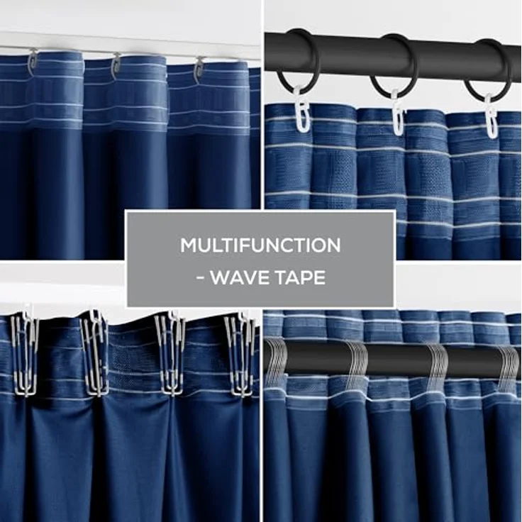 Restilo Gardine Gardine Multifunktionsband Kräuselband Vorhang Verdunkelnd Samt Textil (1 St), Kräuselband, verdunkelnd, Samt Textilien, mit Raffhalter – Bild 8