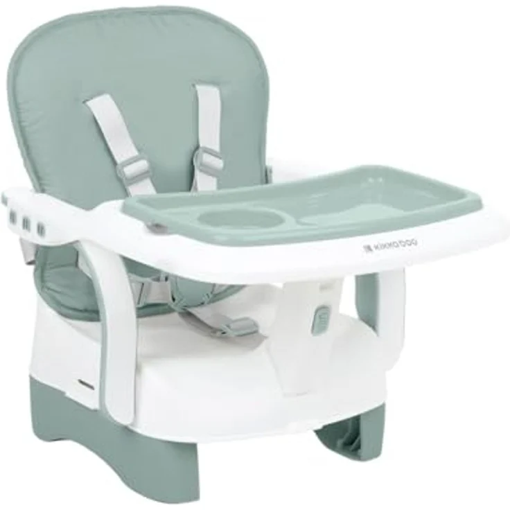 Kikkaboo Kinderstuhl, Boostersitz Chewy, Doppeltablett, Sicherheitsgurt, faltbar grün – Bild 1
