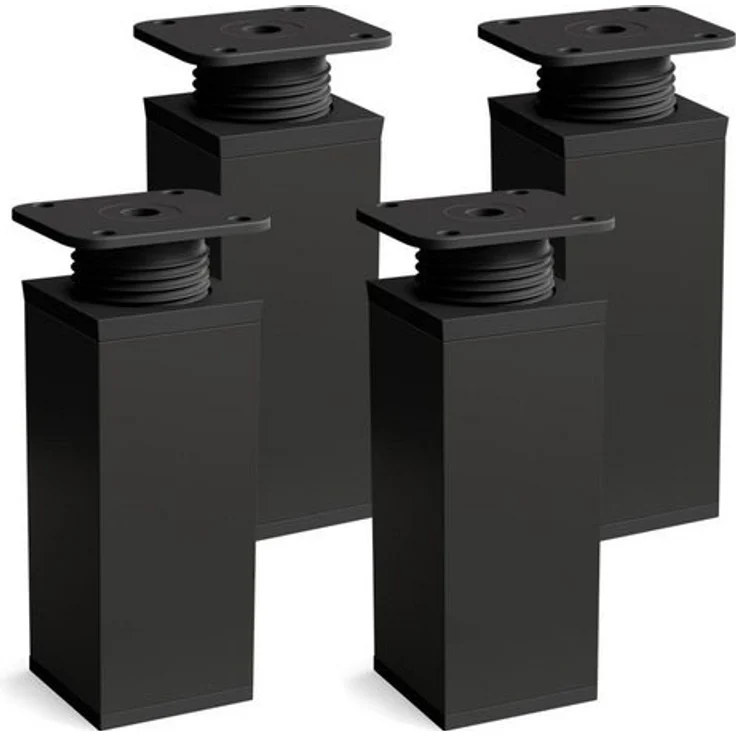 sossai® Möbelfuß Design-Möbelfüße, 4er & 8er Set, höhenverstellbar MFV1, Farbe: Schwar, (4-St), Farbe: Schwarzmatt – Bild 4