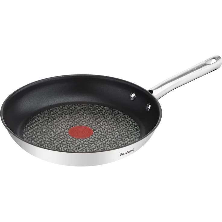 Tefal Duetto Pfanne A70404 | 24 cm | sichere Antihaftversiegelung | Temperaturindikator Thermo-Spot | gesundes Kochen | Edelstahl-Kochgeschirr | Kochen und Anbraten | Induktion