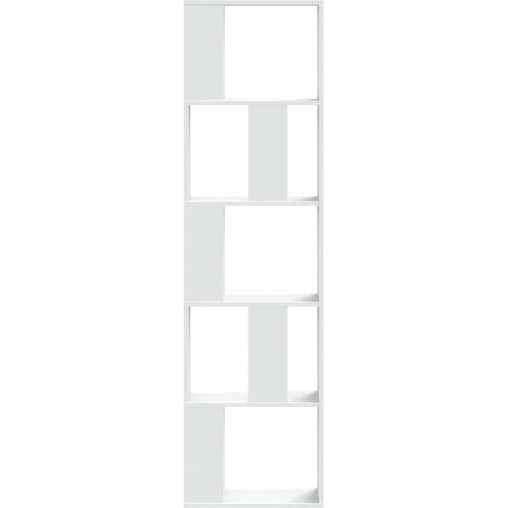 vidaXL Bücherregal 5 Böden Weiß 45x23,5x162,5 cm Holzwerkstoff 852780 – Bild 2