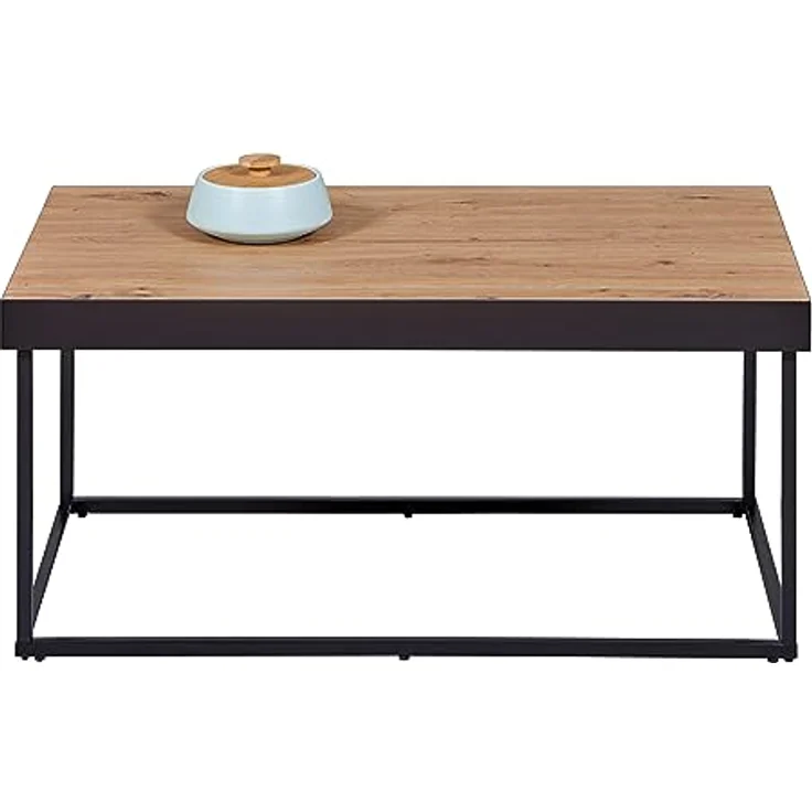 Livetastic Couchtisch, Rechteckig, Schwarz, Eiche Artisan, Holzwerkstoff, 55x40x90 cm, Kufe – Bild 5