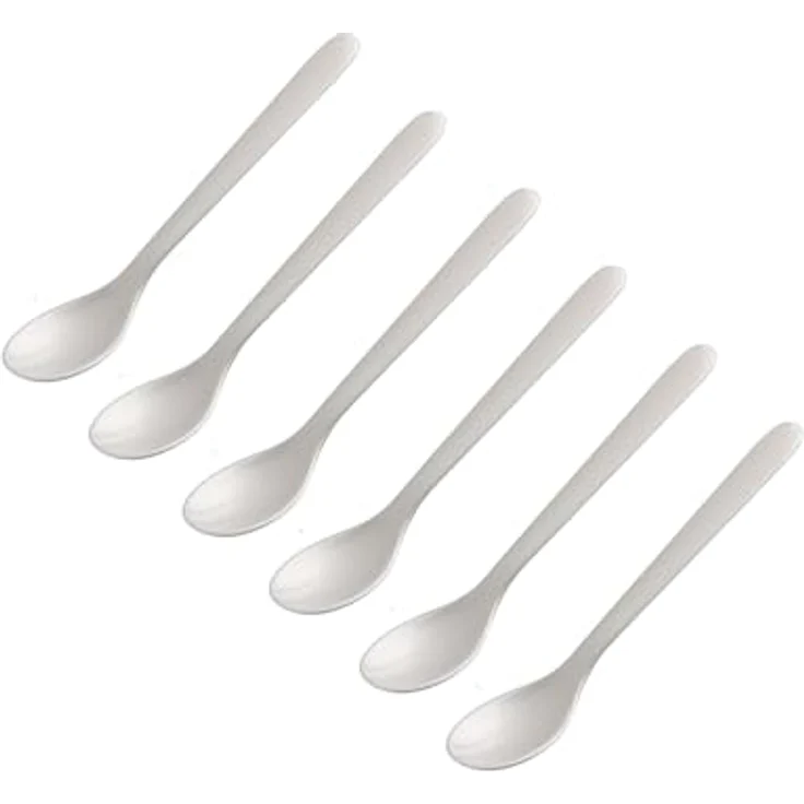 FACKELMANN | 6er Set Eierlöffel Frühstückslöffel 14 cm | Farbe: Weiß | hochwertiger Kunststoff | ideal für den Frühstückstisch – Bild 2