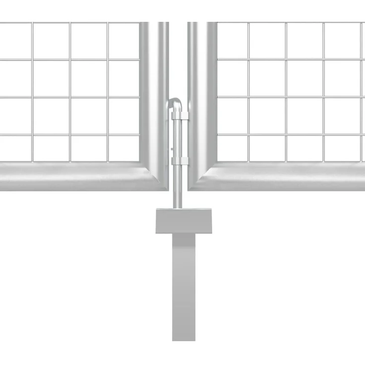 vidaXL Maschen-Gartentor Silber 400x125 cm Verzinkter Stahl 154555 – Bild 6