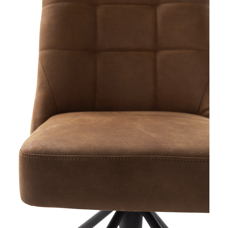 Wohn Schick WINSTON Drehstuhl, cognac,Gestell: Mattschwarz lackiert,Luxus-Komfortsitz, 360° drehbar, - H 88 cm x T 66 cm x B 48 cm – Bild 8