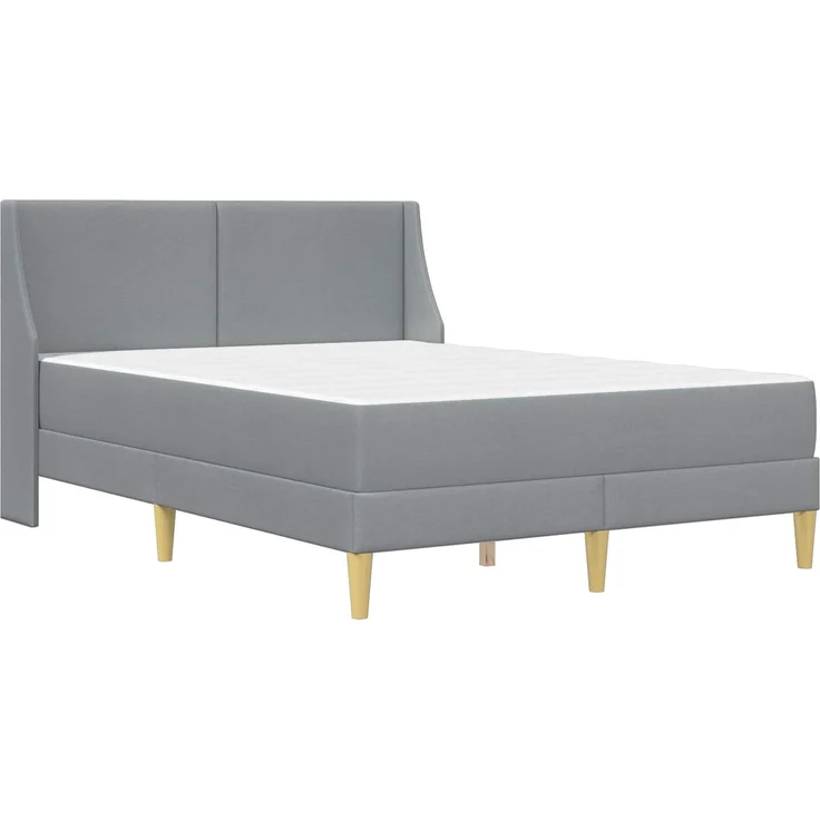 vidaXL Bettgestell mit Matratze Hellgrau 120 x 200 cm Polyester 3414729 – Bild 3