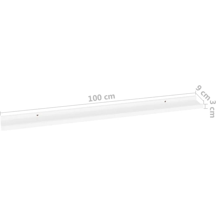vidaXL Wandregale 2 Stk. Weiß 100x9x3 cm 326658 – Bild 8