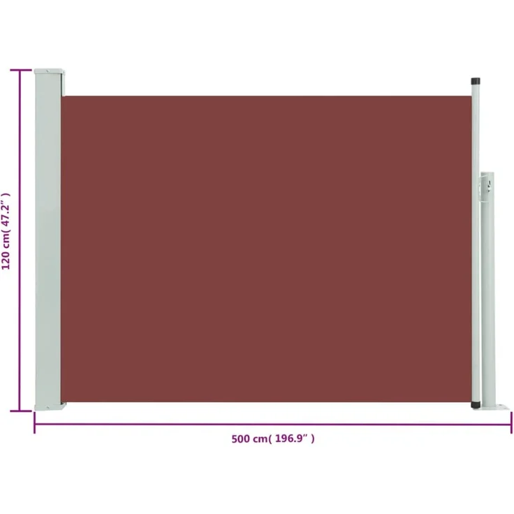 vidaXL Ausziehbare Seitenmarkise 117×514 cm Braun 48393 – Bild 8