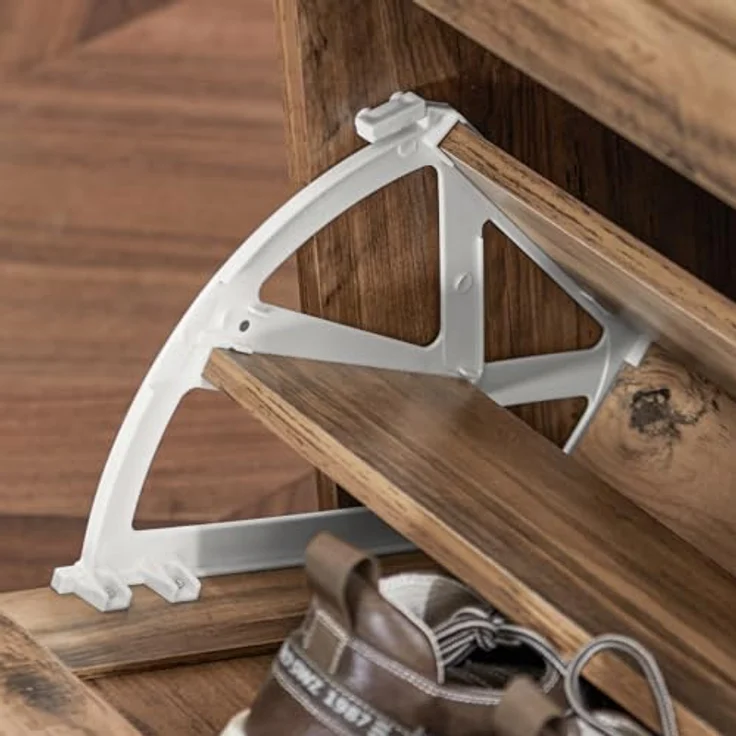 SoBuy Schuhschrank FSR137-BR, Braun, Holzwerkstoff, Schuhkipper mit 3 Klappen, 60x115x23 cm, für Eingangsbereiche – Bild 7