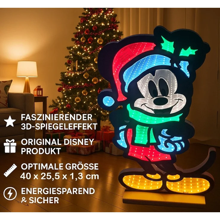 Disney LED Dekofigur Infinity Lights by Disney Mickey Mouse 40 cm LED Weihnachtsdeko 3D, LED fest integriert – Bild 2