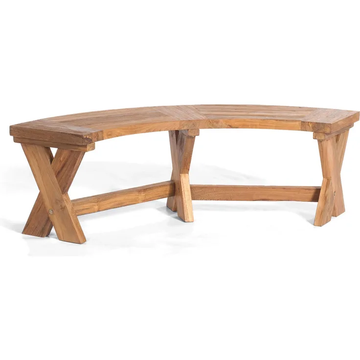 Sonnenpartner Sitzbank Quantum 155 cm halbrund Teakholz Old Teak Bank Gartenbank