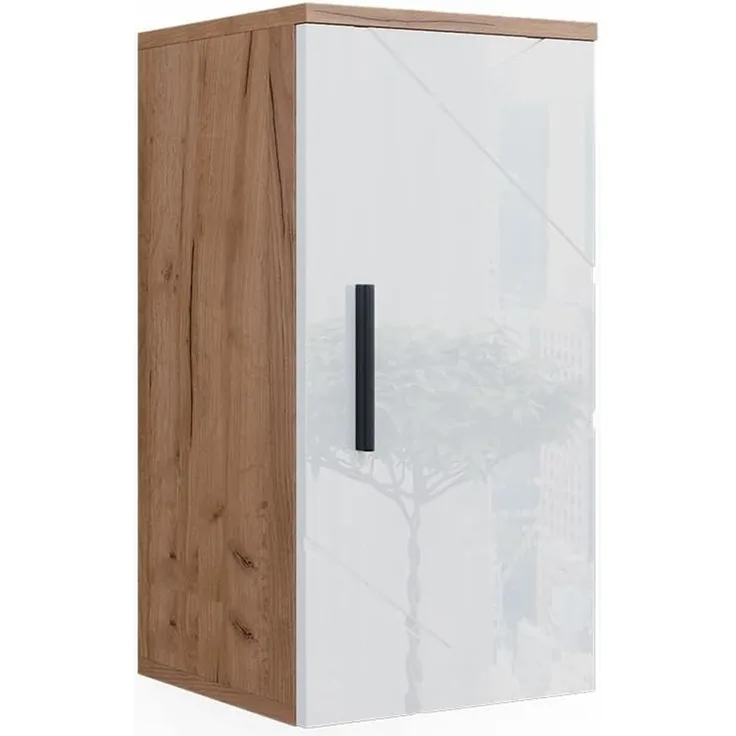 Vicco 'Irma' Hängeschrank, Spanplatte, 30 x 59 x 24 cm, Weiß Hochglanz / Goldkraft Eiche