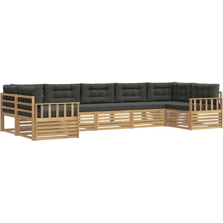 vidaXL Outdoor-Sofagarnitur 7 stk. 7-Sitzer Weiß und Anthrazit 3391077 – Bild 2