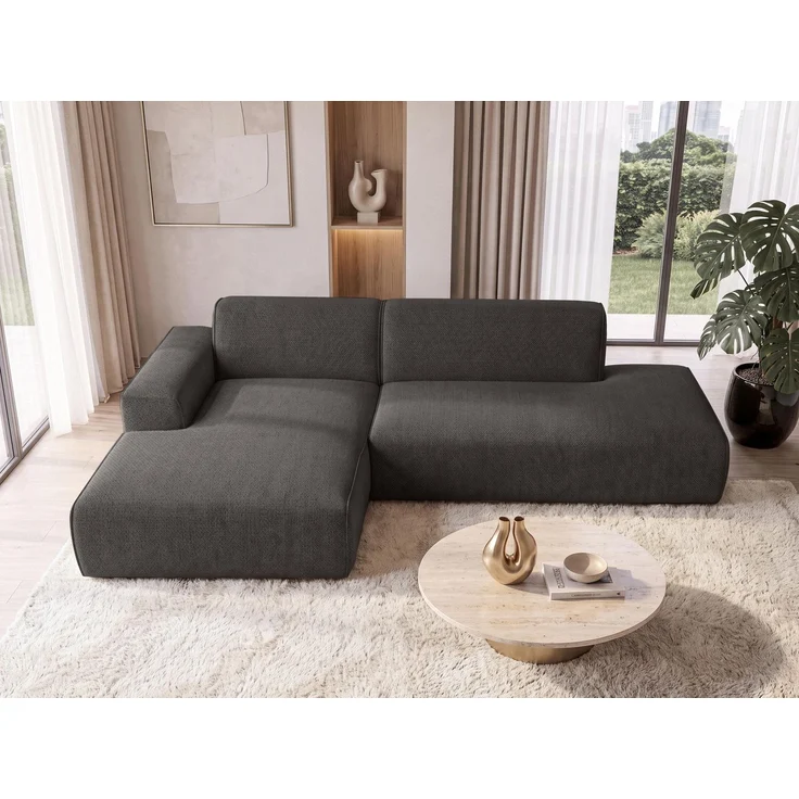 AX LIVING Ecksofa Modern Didim Duo 284 cm Graphit Chenille Eckcouch L – Bild 2