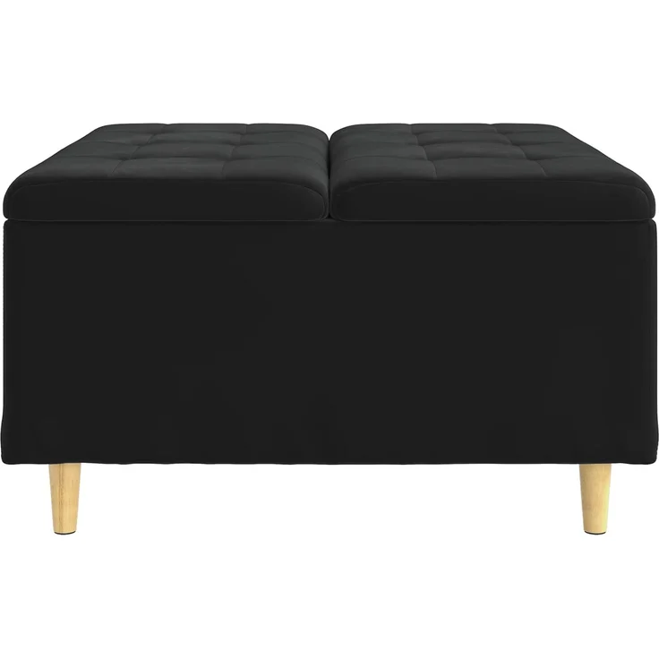 vidaXL Ottoman mit Stauraum Schwarz 80 x 80 x 45 cm Samt 876844 – Bild 5