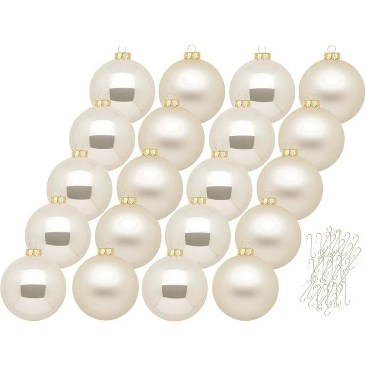 MAGIC by Inge Weihnachtsbaumkugel Weihnachtskugeln Champagne 20 Stk 6cm + Haken
