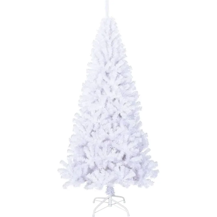 vidaXL Künstlicher Weihnachtsbaum mit Dicken Zweigen Weiß 210 cm PVC 321040