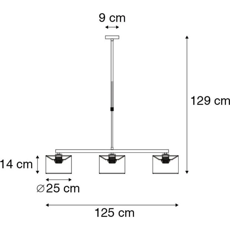 Qazqa Pendelleuchte Vt, ohne Leuchtmittel, E27, Weiß, Modern, Stahl, 3-flammig – Bild 3